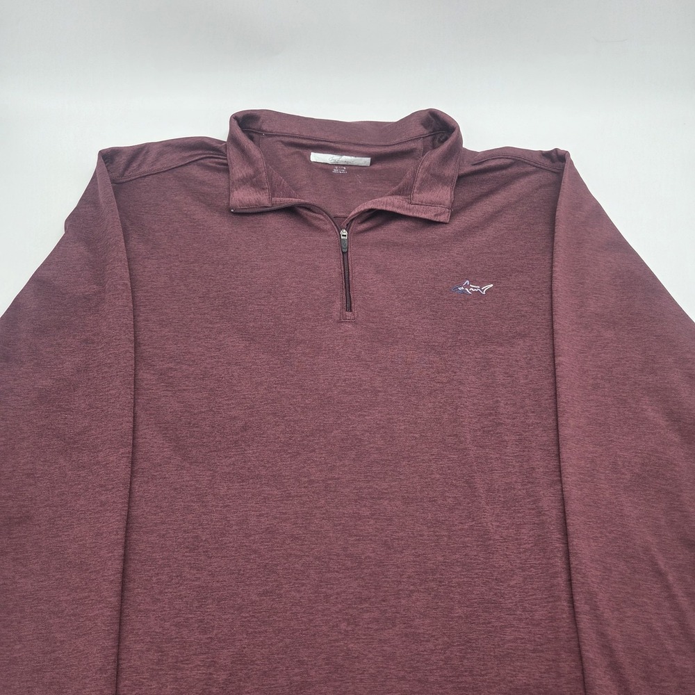 Greg Norman Pullover Sweater Mens XL Red Quarter Zip Golf Active Dri Fit Light